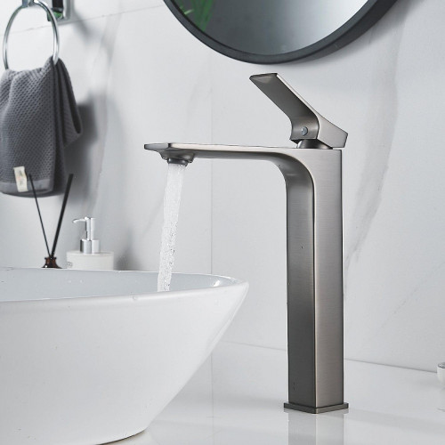 Смеситель для раковины Shevanik S6111T цвет Оружейная сталь