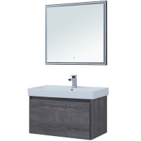 Зеркало Aquanet Nova Lite 90 242263 с подсветкой Дуб рошелье МДФ / ЛДСП, стекло