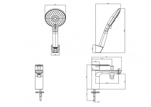 Смеситель на борт ванны Aquatek Ника AQ1844BGM цвет Оружейная сталь