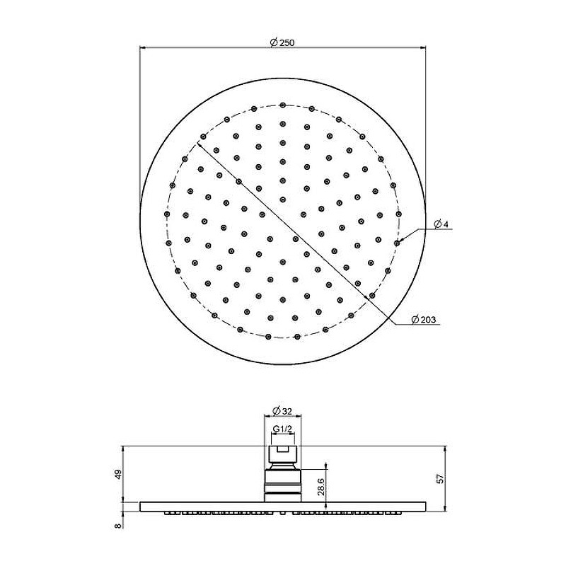 Верхний душ Fima Carlo Frattini Showerhead F2621/2HS цвет Шампань брашированная