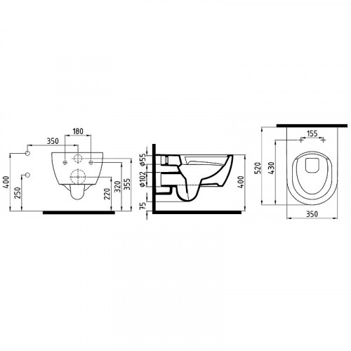Унитаз биде beWash Melville HRKA052N3VP1W5SZ0 подвесной Белый с сиденьем Микролифт фарфор подвесной