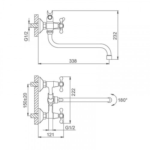 Смеситель для ванны Splenka S81.221 универсальный цвет Хром