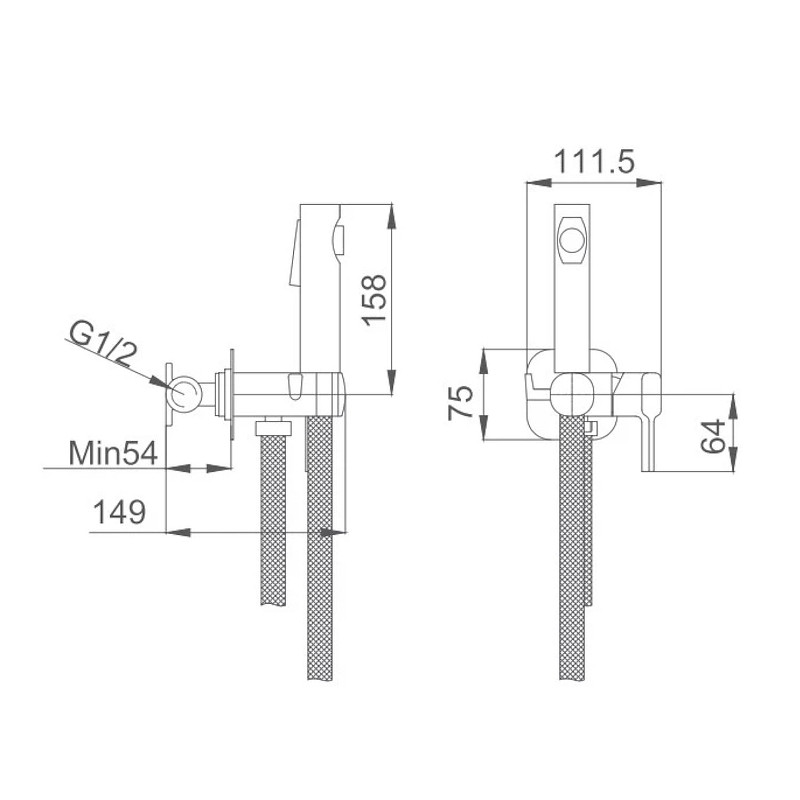 Гигиенический душ со смесителем Haiba HB5518-7 цвет Черный матовый