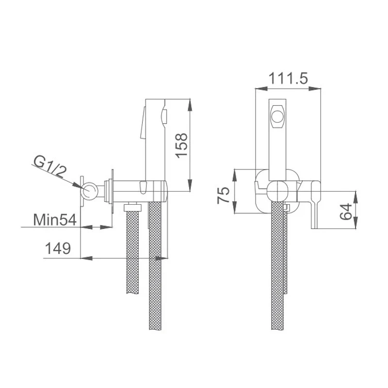 Гигиенический душ со смесителем Haiba HB5518-7 цвет Черный матовый