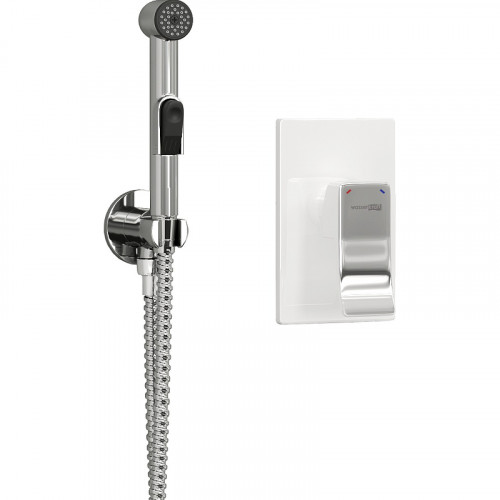 Гигиенический душ со смесителем WasserKRAFT Aller A010657WHITE Хром латунь на стену