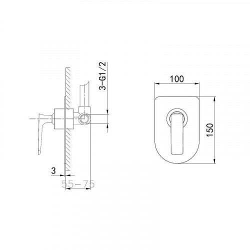 Смеситель для душа Wonzon &amp; Woghand Shark WW-484700-CR цвет Хром