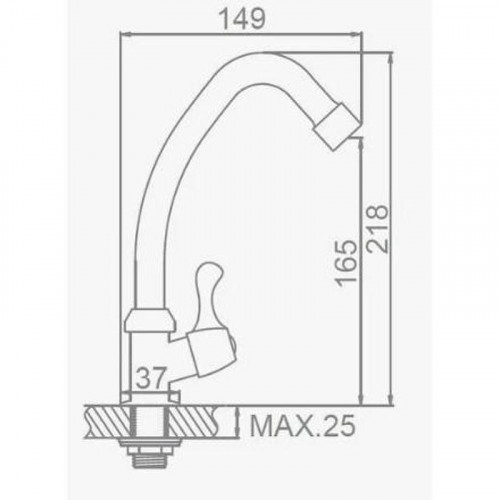 Кран для одного типа воды D-Lin D151911 цвет  Хром