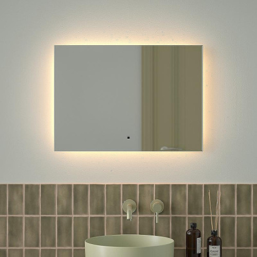 Зеркало Defesto Glow 70х50 DF 2514RH с подсветкой 21W-3000К/с фацетом/ИК - выключатель/Теплый белый свет