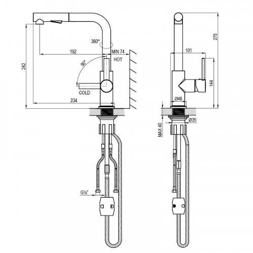 Смеситель для кухни Rossinka Z Z35-38 цвет Хром