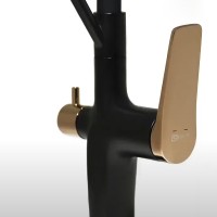 Смеситель для кухни Lemark Bronx LM3761BLR Черный Золото латунь