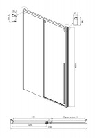 Душевой уголок Ambassador Intense 130x100 110022202IBB-100IBB профиль Черный стекло тонированное