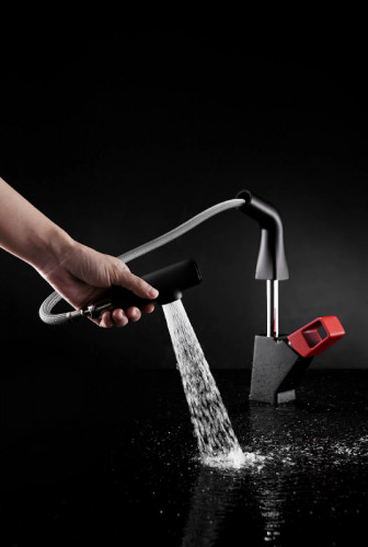 Смеситель для кухни Lemark Soul LM6008BL Черный латунь