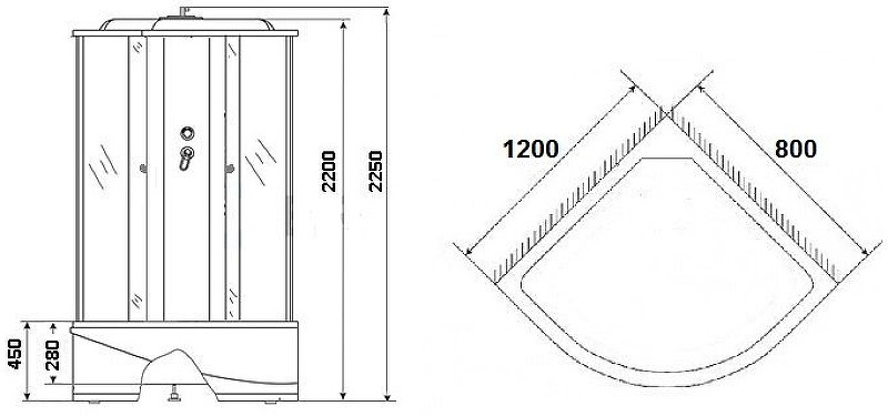 Душевая кабина Niagara Classic 120х80 NG-3320-14R с гидромассажем