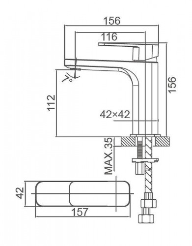 Смеситель для раковины Wonzon &amp; Woghand Arnie WW-691101-MB цвет Черный матовый