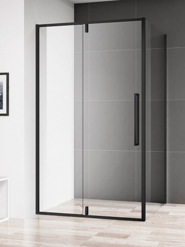 Душевая дверь AQUAme 90 AQM7108-2-9 профиль Черный матовый стекло прозрачное