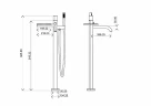 Смеситель для ванны Boheme Stick 129-BB Черный матовый латунь на пол