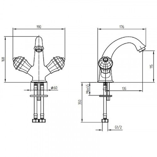 Смеситель для раковины Migliore Prestige Crystal 28014 Золото