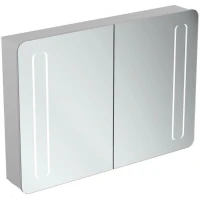Зеркальный шкаф Ideal Standard Mirror Light 100 T3389AL с подсветкой цвет Aluminium Effect (Алюминий)
