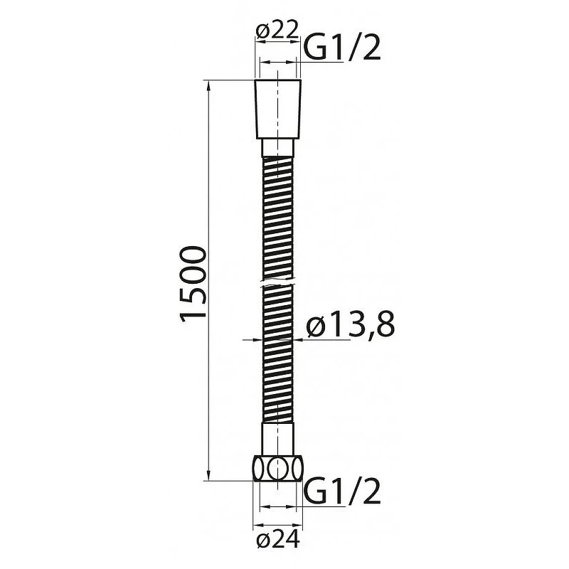 Душевой шланг Cezares Czr CZR-U-FMDC-150-03/24 Золото 24 карат латунь