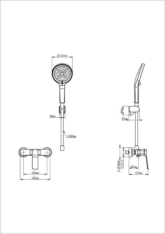 Смеситель для душа Wonzon & Woghand WW-B2585-MB цвет Черный матовый