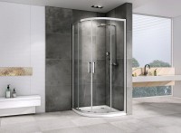 Душевой уголок Abber Schwarzer Diamant 100x100 AG01100 профиль Хром стекло прозрачное