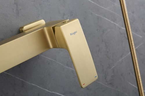 Смеситель для ванны Raglo R01.30.03 Золото матовое латунь на стену