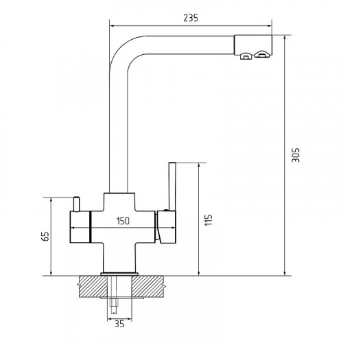Смеситель для кухни GranFest GF-Z-5423 цвет Серый