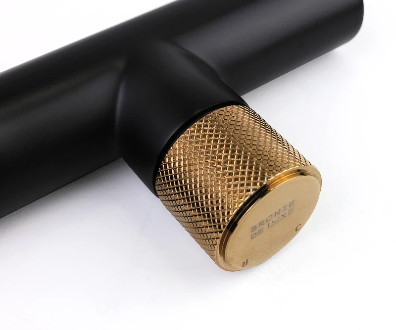 Смеситель для раковины Bronze de Luxe Avantgarde 2021MH Черный Розовое золото латунь встраиваемый