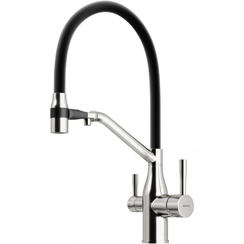 Смеситель для кухни Sancos Orta SC4008BN Никель брашированный Черный латунь