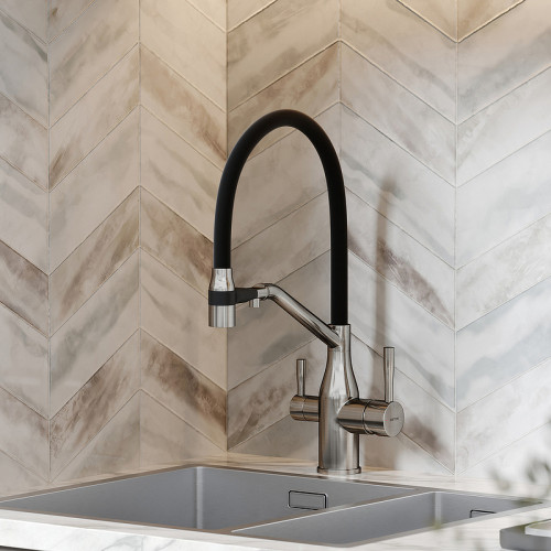 Смеситель для кухни Sancos Orta SC4008BN Никель брашированный Черный латунь