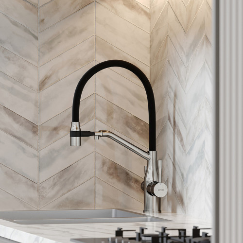 Смеситель для кухни Sancos Orta SC4008BN Никель брашированный Черный латунь