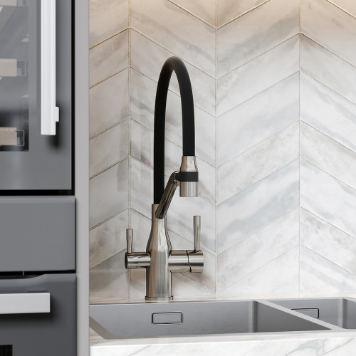 Смеситель для кухни Sancos Orta SC4008BN Никель брашированный Черный латунь