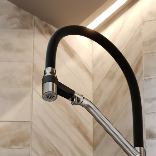 Смеситель для кухни Sancos Orta SC4008BN Никель брашированный Черный латунь