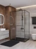Душевой уголок Cezares Lux 110x100 LUX-AH-FS-11-110/100-C-GM профиль Оружейная сталь стекло прозрачное