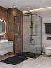 Душевой уголок Cezares Lux 110x100 LUX-AH-FS-11-110/100-C-GM профиль Оружейная сталь стекло прозрачное