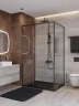 Душевой уголок Cezares Lux 110x100 LUX-AH-FS-11-110/100-C-GM профиль Оружейная сталь стекло прозрачное