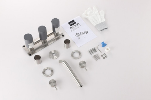 Смеситель для раковины Abber Wasser Kreis 316 AF81123BST-L цвет Сталь брашированная