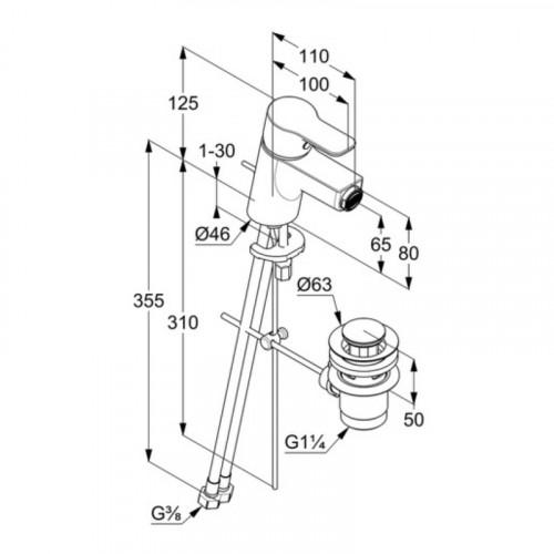 Смеситель для биде Kludi Pure Easy 375330565 Хром латунь