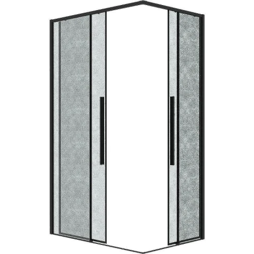 Душевой уголок Grossman Galaxy 90х70 300.K33.01.9070.21.02 профиль Черный матовый стекло шиншилла