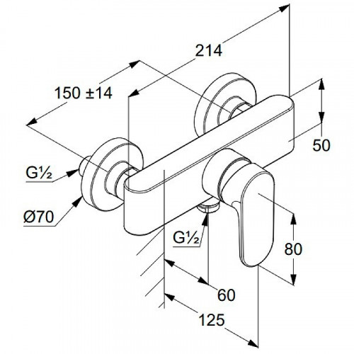 Смеситель для душа Kludi Louva 248310575 Хром латунь на стену