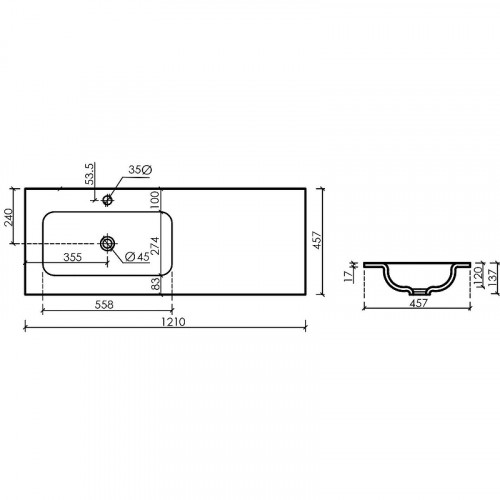 Раковина Ceramicanova Grace 120 L CN7020 Белая