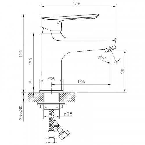 Смеситель для раковины ESKO Lagos LG 26 Хром пластик