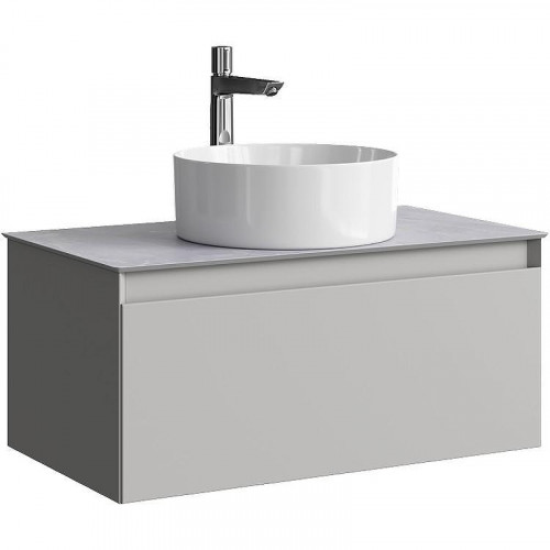 Тумба под раковину Aqwella Geometria 80 GE01081ST подвесная Серый туман