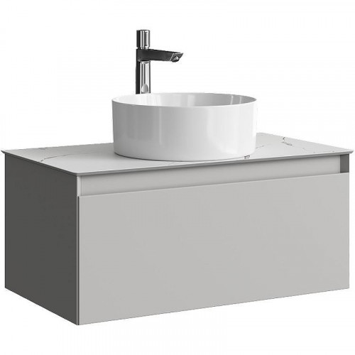 Тумба под раковину Aqwella Geometria 80 GE01081ST подвесная Серый туман
