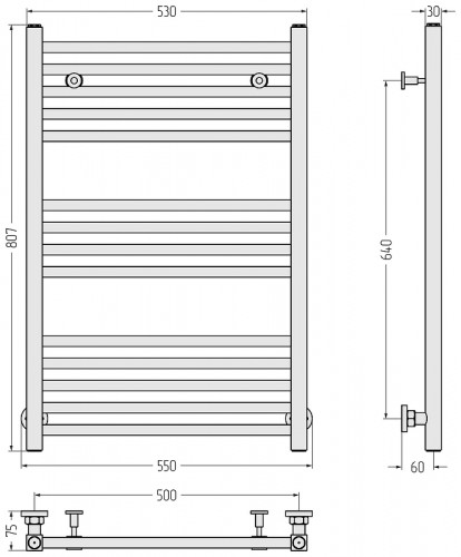 Водяной полотенцесушитель Сунержа Модус 80x50 020-0250-8050 цвет Шампань
