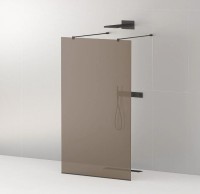 Душевая перегородка Cezares Liberta 120 LIBERTA-L-2-120-120-BR-NERO профиль Черный матовый стекло бронзовое