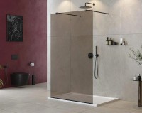 Душевая перегородка Cezares Liberta 120 LIBERTA-L-2-120-120-BR-NERO профиль Черный матовый стекло бронзовое