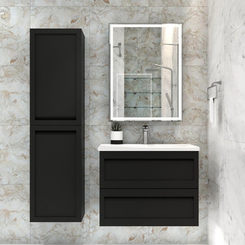 Зеркальный шкаф Art&amp;Max Tehno 60 AM-Tec-600-800-1D-DS-F-Nero с подсветкой цвет Черный