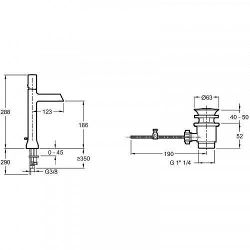 Смеситель для раковины Jacob Delafon Toobi E8990-CP Хром латунь
