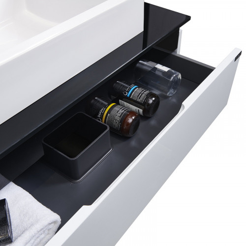 Тумба с раковиной Orans BC-6023-1800 180 60231800 подвесная Белая глянцевая МДФ / ЛДСП, стекло